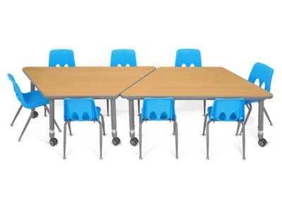 Flex-Space Mobile Trapezoid Table&nbsp;- Maple