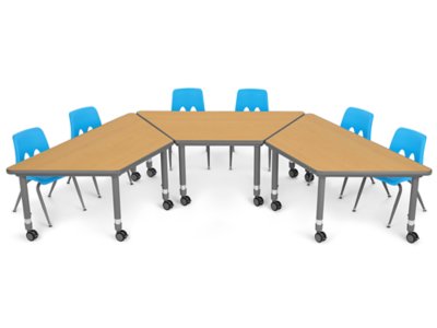 Flex-Space Mobile Trapezoid Table&nbsp;- Maple