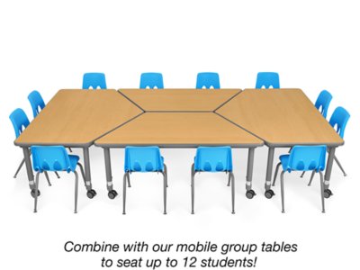 Flex-Space Mobile Trapezoid Table&nbsp;- Maple