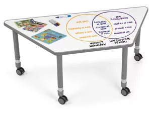 Flex-Space Write&nbsp;& Wipe Mobile Trapezoid Table