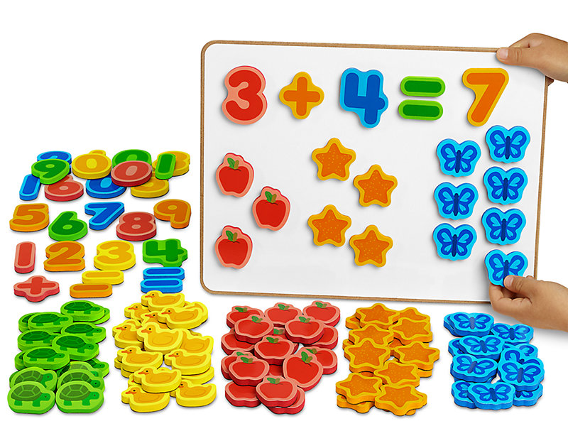 51Pcs/Set Magnetic Round Fractions Counting Wooden Education Kids Toy W9S6