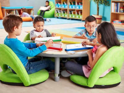 Flex-Space Round Floor Tables&nbsp;- Maple