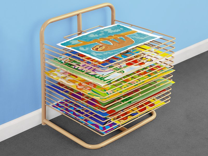 Lakeshore Wall-Mounted Drying Rack  Kids art studio, Preschool, Daycare  design