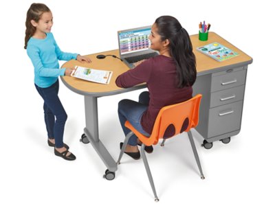 Flex-Space Mobile Teacher Desk&nbsp;- Maple