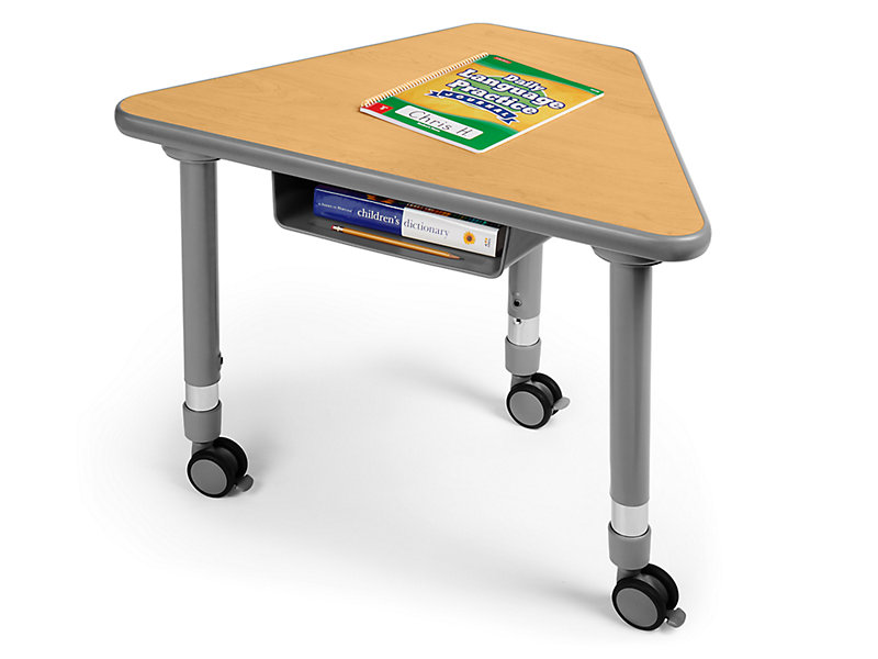 Flex Space Mobile Wedge Student Desk With Book Box Modern Maple At Lakeshore Learning