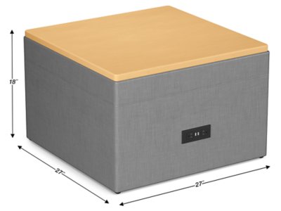 Modern Edge Modular Table with Power - Slate Gray