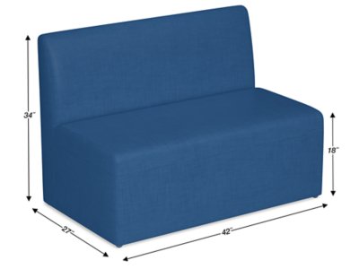 Modern Edge Modular Couch for Two - Midnight Blue