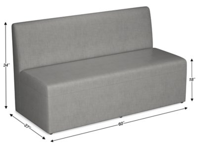 Modern Edge Modular Couch for Three - Slate Gray