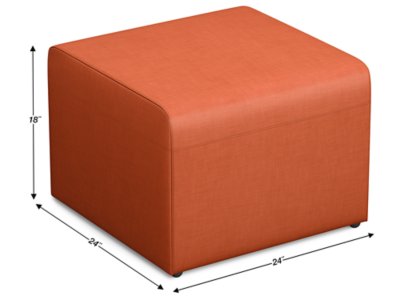 Modern Edge Modular Ottoman - Autumn Orange
