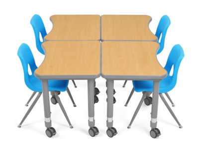 Flex-Space Mobile Student Desk&nbsp;- Maple