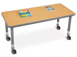 Flex-Space Mobile Student Desk for Two&nbsp;- Maple