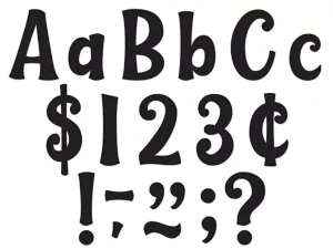 Whimsical Black 4" Punch-Out Letters