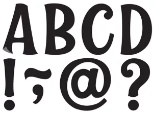 Whimsical Black 3" Magnetic Punch-Out Letters