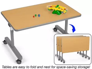 Flex-Space Mobile Flip&nbsp;& Nest Tables&nbsp;- Maple