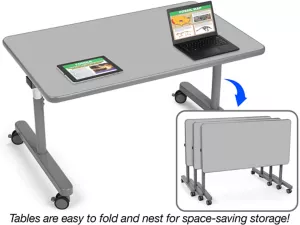 Flex-Space Mobile Flip&nbsp;& Nest Tables&nbsp;- Gray