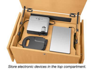Flex-Space Store-It-All Mobile Locking Media Tower&nbsp;- Maple