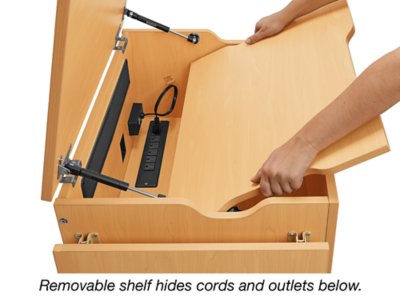 Flex-Space Store-It-All Mobile Locking Media Tower&nbsp;- Maple