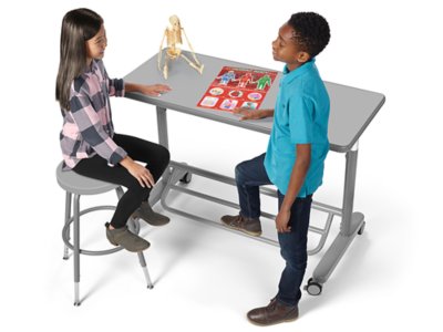 Flex-Space Mobile Standing Desk for Two&nbsp;- Gray
