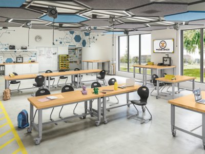 Modern Edge Mobile Butcher-Block Worktable