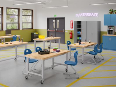 Modern Edge Mobile Butcher-Block Worktable