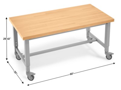 Modern Edge Mobile Butcher-Block Worktable