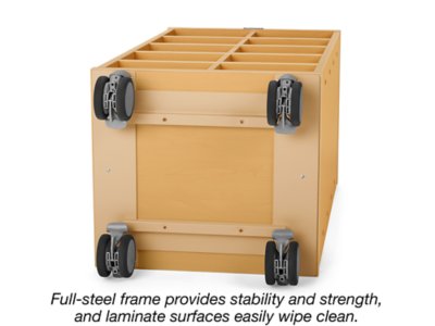 Flex-Space Mobile Clear-View <span style="white-space: nowrap;">10-Bin</span> Storage Center&nbsp;- Maple