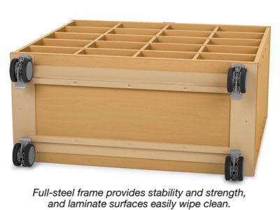 Flex-Space Mobile Clear-View <span style="white-space: nowrap;">20-Bin</span> Storage Center&nbsp;- Maple