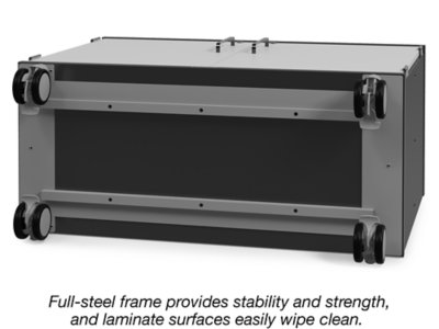 Modern Edge Mobile <span style="white-space: nowrap;">2-Shelf</span> Locking Storage Cabinet