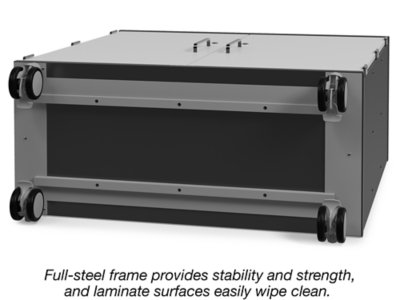 Modern Edge Mobile <span style="white-space: nowrap;">3-Shelf</span> Locking Storage Cabinet
