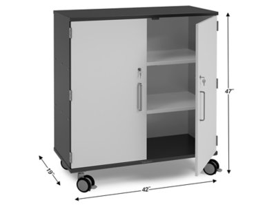Modern Edge Mobile <span style="white-space: nowrap;">3-Shelf</span> Locking Storage Cabinet