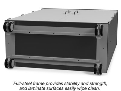 Modern Edge Mobile <span style="white-space: nowrap;">4-Shelf</span> Locking Storage Cabinet