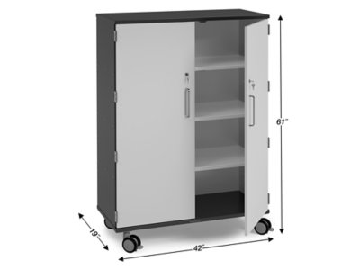 Modern Edge Mobile <span style="white-space: nowrap;">4-Shelf</span> Locking Storage Cabinet
