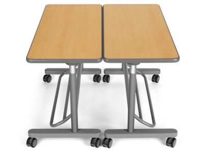 Flex-Space Mobile Standing Desk for Two&nbsp;- Maple