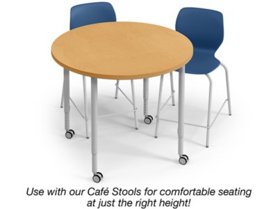 Modern Edge Mobile Standing-Height Round Tables
