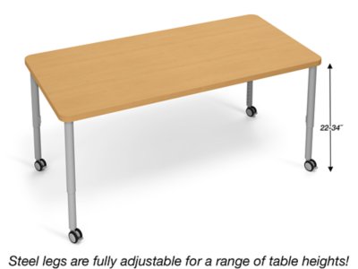 Modern Edge Mobile Rectangular Tables
