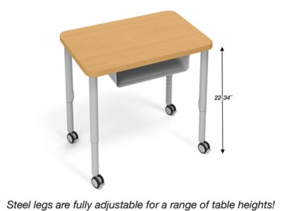 Modern Edge Mobile Student Desks with Book Box