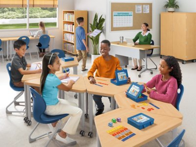 Modern Edge Mobile Trapezoid Student Desk
