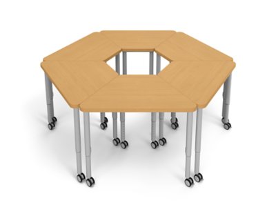 Modern Edge Mobile Trapezoid Student Desk