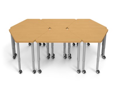 Modern Edge Mobile Trapezoid Student Desk