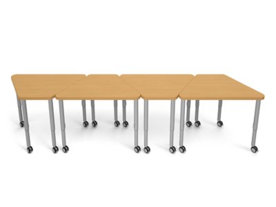 Modern Edge Mobile Trapezoid Student Desk