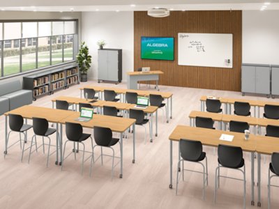 Modern Edge Mobile Standing-Height Rectangular Tables