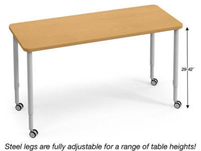 Modern Edge Mobile Standing-Height Rectangular Tables