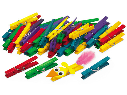 100 Pieces Bright Colored Clothespins 