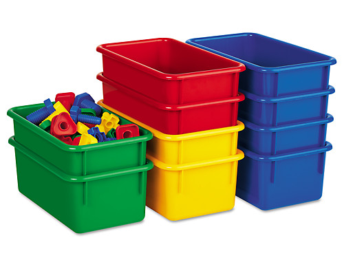 Solid Color Large Plastic Storage Bins