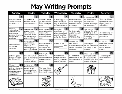 May Writing Prompts | Journal Prompts | Lakeshore®