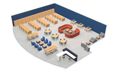 Middle & High School Library & Media Center Layout | Lakeshore® Furniture
