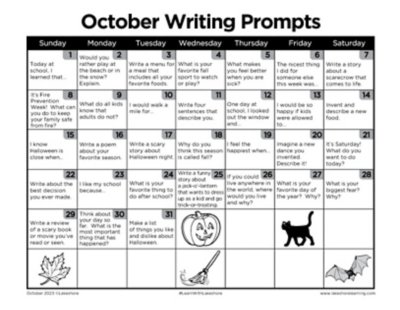 October Writing Prompts | Journal Prompts | Lakeshore®