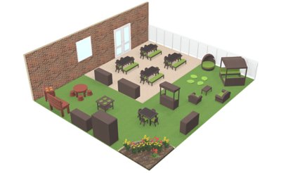 Outdoor Preschool Environment Layout | Lakeshore® Furniture