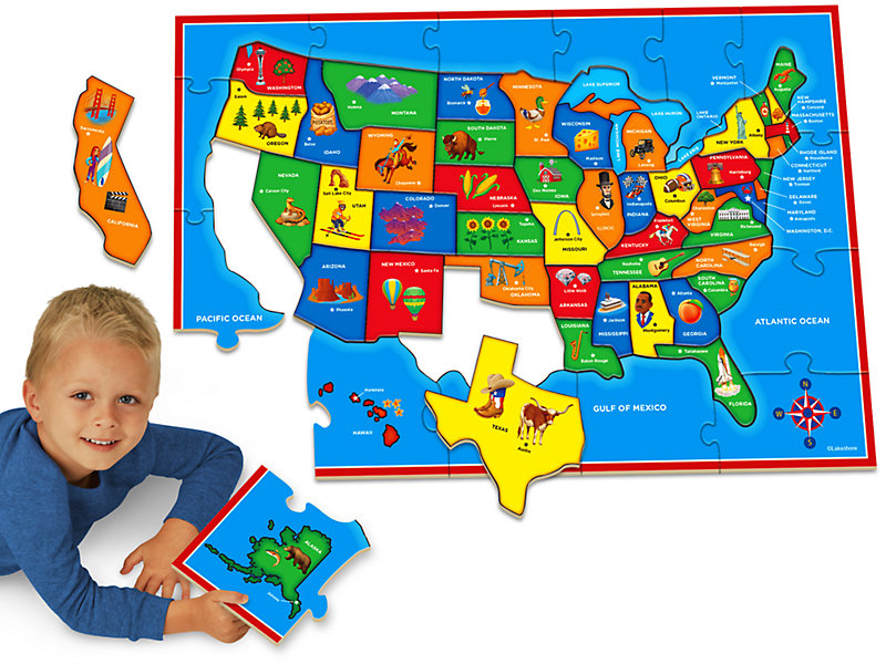 United States of America Map Jigsaw Puzzle Stay Home Educational Activity Kids 