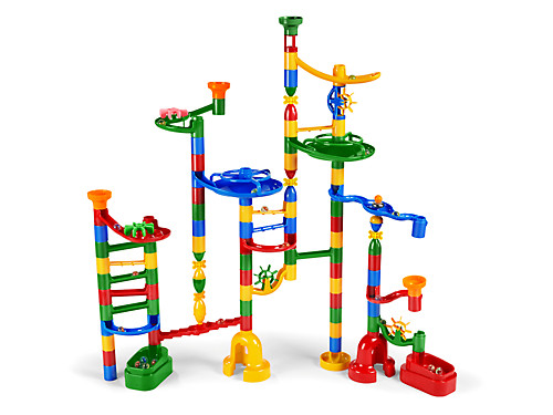 Ahua Marble Run Set for Kids Marble Run Building Blocks Compatible with All Major Brands 81 PCS Classic Big Blocks Race Track Toy for Toddlers Boys Girls Aged 3+ 